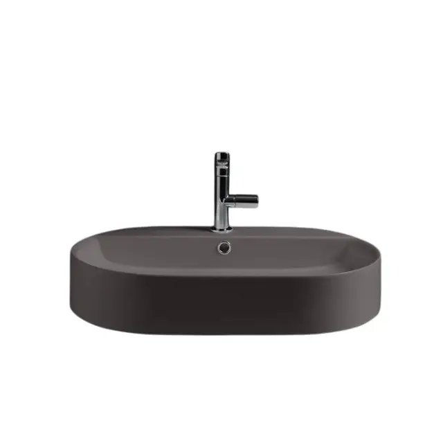 Kerasan Ciotola Раковина чаша 65x40x12h см, с 1 отвер. под смеситель и переливом, цвет: Ferro matt 028589 Ferro matt *1