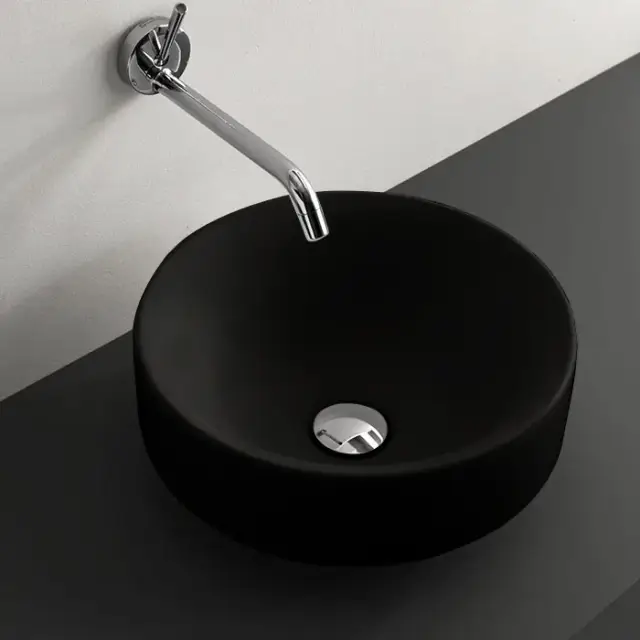 Kerasan Cento Раковина чаша d35x18h см, без перелива, цвет: Nero matt 355831