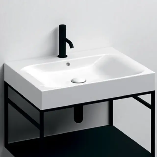 Kerasan Cento Раковина подвесная 50x45 см, с 1 отвер. под смеситель, с переливом, цвет: Bianco matt 353030