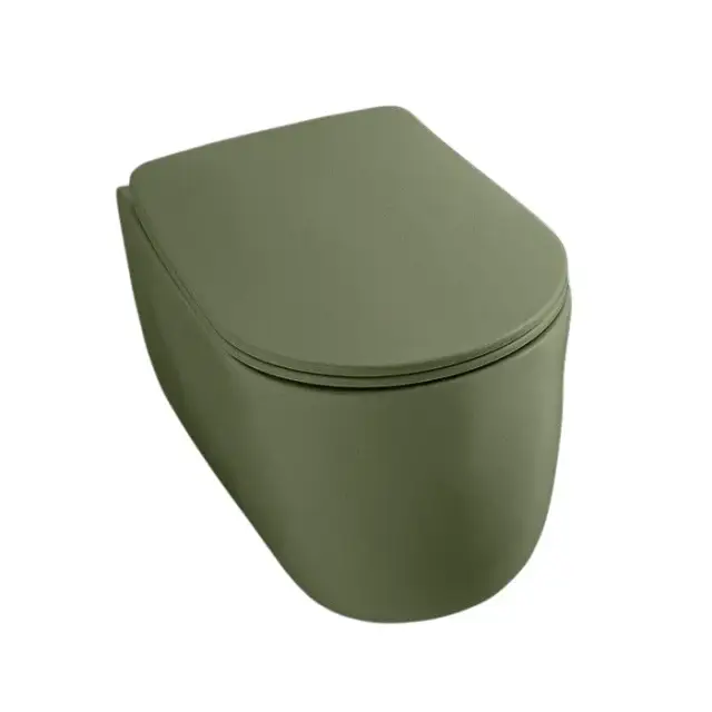 Kerasan Nolita Унитаз подвесной 55x35 см, безободковый, смыв торнадо, цвет: Verde matt 531511