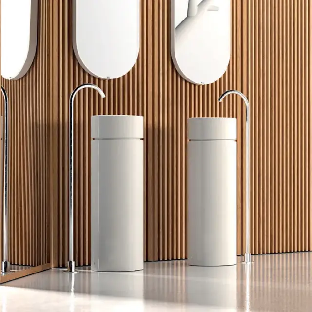 Kerasan Oke Пьедестал для раковины с креплением WB5N, слив в пол, цвет: Bianco 557201