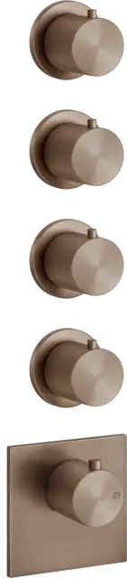 Gessi 316 Bath-Shower Термостат для душа встраиваемый на 4 потребителя, цвет: copper brushed PVD 54508#708