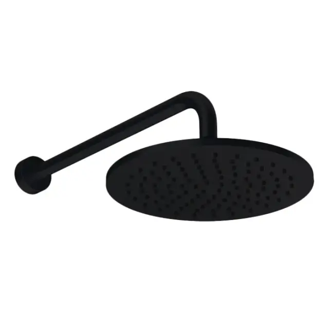 Gessi Origini Верхний душ 25 см 1 вид струи, кронштейн настенный 38,9 см, цвет: matte black 66148#299