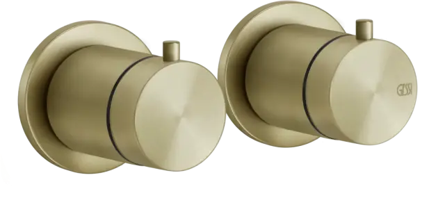 Gessi Gessi316 Термостат для ванны встраиваемый 2 потребителя,внешняя часть, цвет: brushed brass PVD 54234#727