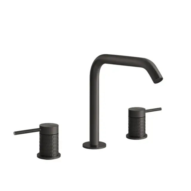 Gessi 316 Смеситель для раковины без донного клапана двухвент., цвет: black metal brushed PVD 54212#707