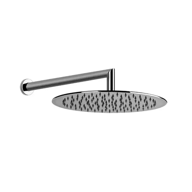 Gessi Emporio Shower Верхний душ 30 см 1 вид струи, кронштейн настенный 34,8 см, цвет: mirror steel 47257#238