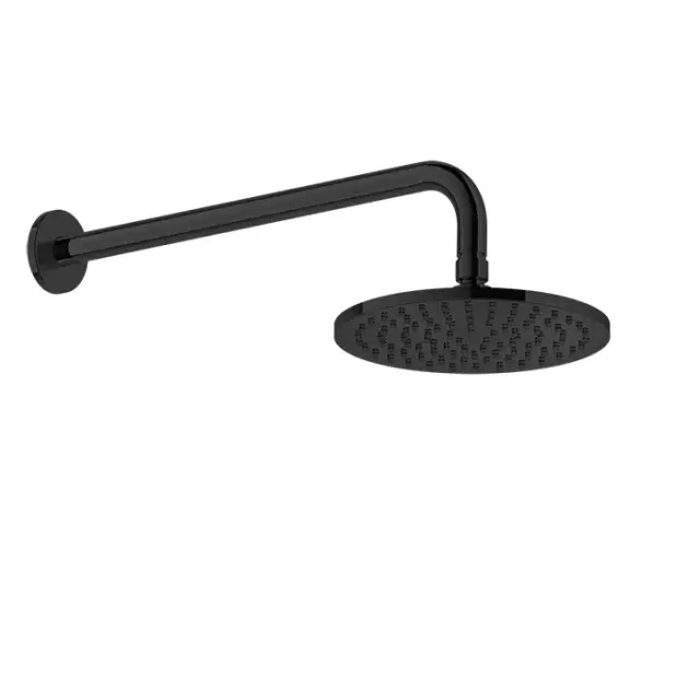 Gessi Emporio Shower Верхний душ 20 см 1 вид струи, кронштейн настенный 36,6 см, цвет: matte black 47382#299