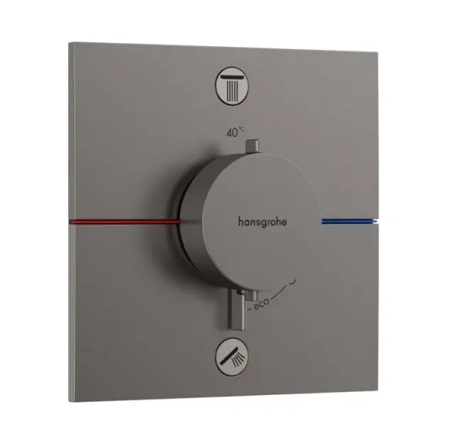 Hansgrohe ShowerSelect E Термостат для душа встраиваемый на 2 потребителя, цвет: шлиф. черный хром 15578340