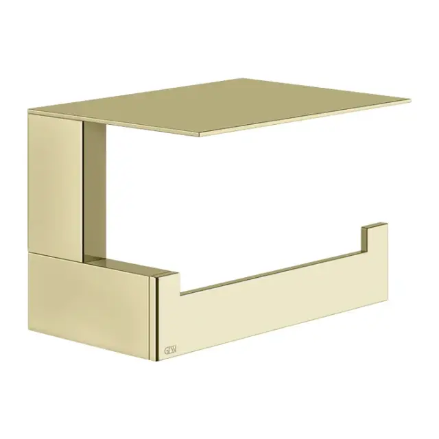 Gessi Inverso/Rettangolo Держатель туалетной бумаги с полочкой, подвесной, цвет: brushed brass PVD 20849#727