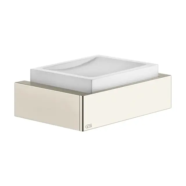 Gessi Inverso/Rettangolo Мыльница с керамической чашей, подвесная, цвет: warm bronze brushed PVD 20801#726