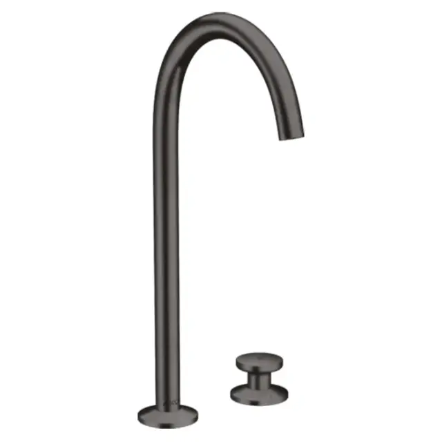 Axor One Смеситель для раковины высокий на 2 отверстие с дон. клап., цвет: шлифованный черный хром 48060340