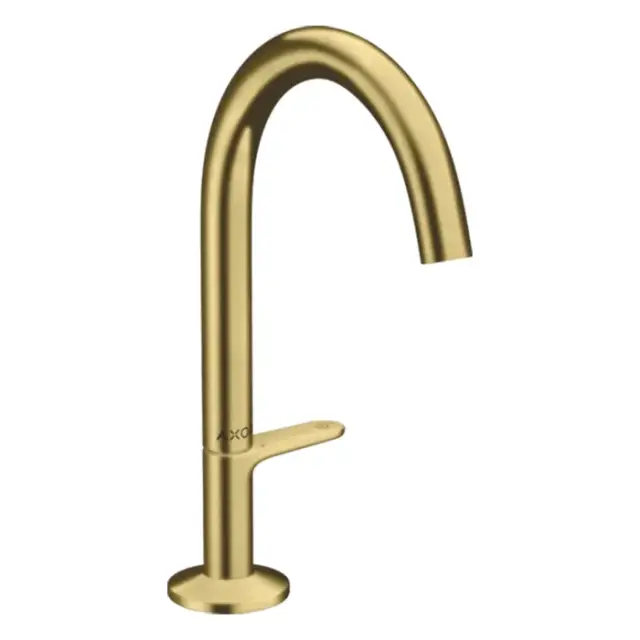 Axor One Смеситель для раковины высокий на 1 отверстие с донным клапаном, цвет: шлифованная латунь 48020950