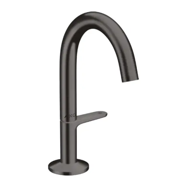 Axor One Смеситель для раковины высокий на 1 отверстие с донным клап., цвет: шлифованный черный хром 48010340