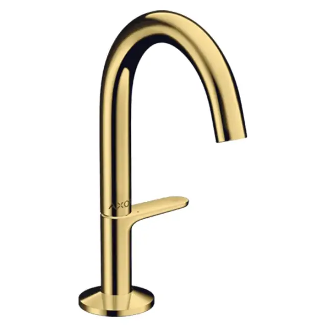 Axor One Смеситель для раковины высокий на 1 отверстие с донным клапаном, цвет: полированное золото 48010990