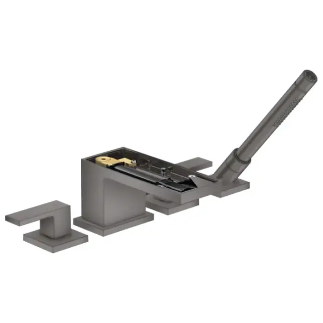 Axor MyEdition Смеситель на борт ванны, с руч. душем, вн.ч., без панели, цвет: шлиф. черн. хром 47432340