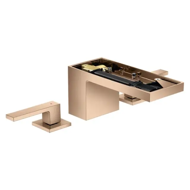 Axor MyEdition Смеситель для раковины на 3 отверстия с дон. клап., цвет: полирован. розовое золото 47052300