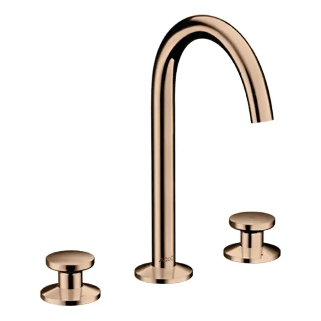 Axor One Смеситель для раковины на 3 отверстия с донным клап., цвет: полированное розовое золото 48070300