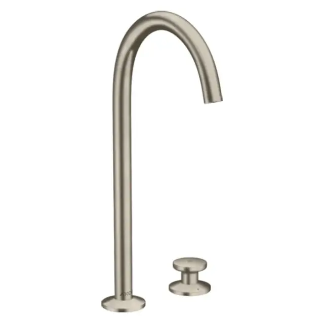 Axor One Смеситель для раковины высокий на 2 отверстие с донным клапаном, цвет: шлифованный никель 48060820