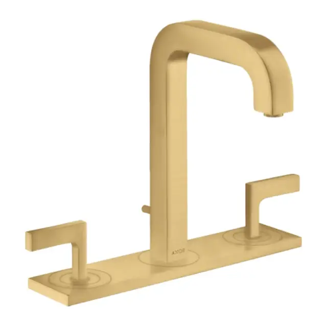 Axor Citterio Смеситель для раковины на 3 отверстия с донным клапаном, цвет: шлифованное золото 39136250