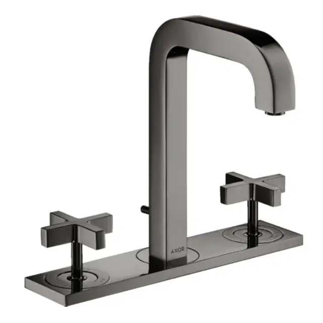 Axor Citterio Смеситель для раковины на 3 отверстия с донным клап., цвет: полированный черный хром 39134330