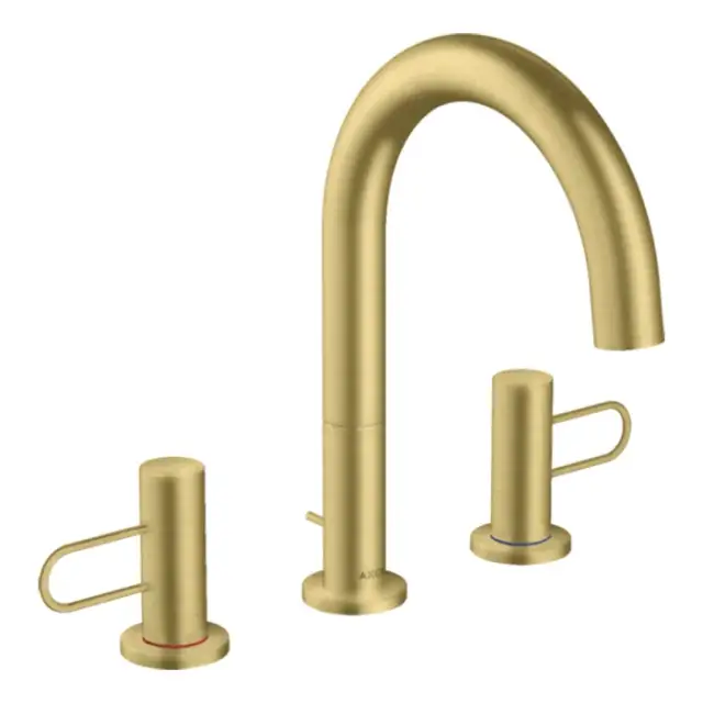 Axor Uno Смеситель для раковины на 3 отверстия с донным клапаном, цвет: шлифованная латунь 38054950