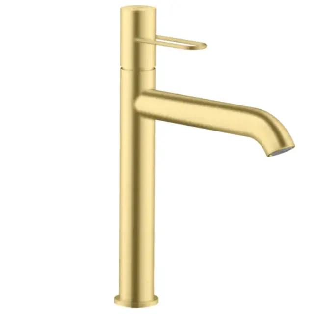Axor Uno Смеситель для раковины высокий с донным клапаном на 1 отверстие, цвет: шлифованная латунь 38032950