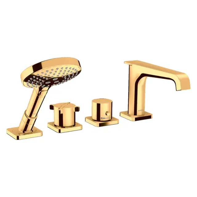 Axor Citterio E Термостат на борт ванны, с ручным душем, внешняя часть, цвет: полированное золото 36411990