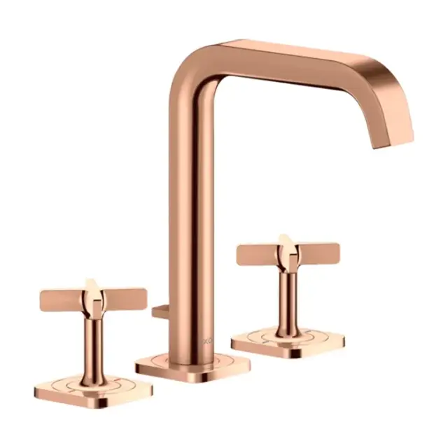 Axor Citterio E Смеситель для раковины на 3 отверстия с д/к, цвет: полированное розовое золото 36108300