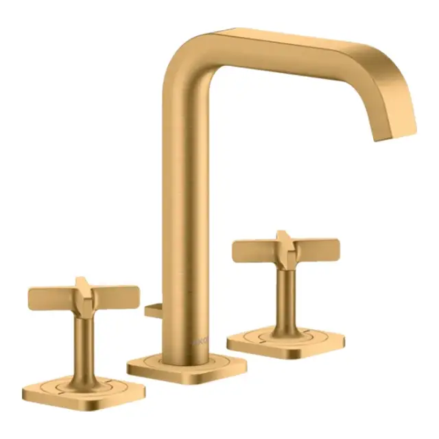 Axor Citterio E Смеситель для раковины на 3 отверстия с донным клапаном, цвет: шлифованная латунь 36108950
