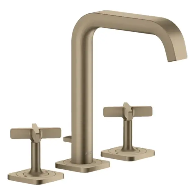 Axor Citterio E Смеситель для раковины на 3 отверстия с донным клапаном, цвет: шлифованный никель 36108820