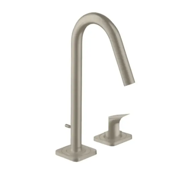 Axor Citterio M Смеситель для раковины высокий на 2 отверстия с дон. клап., цвет: шлифованный никель 34132820