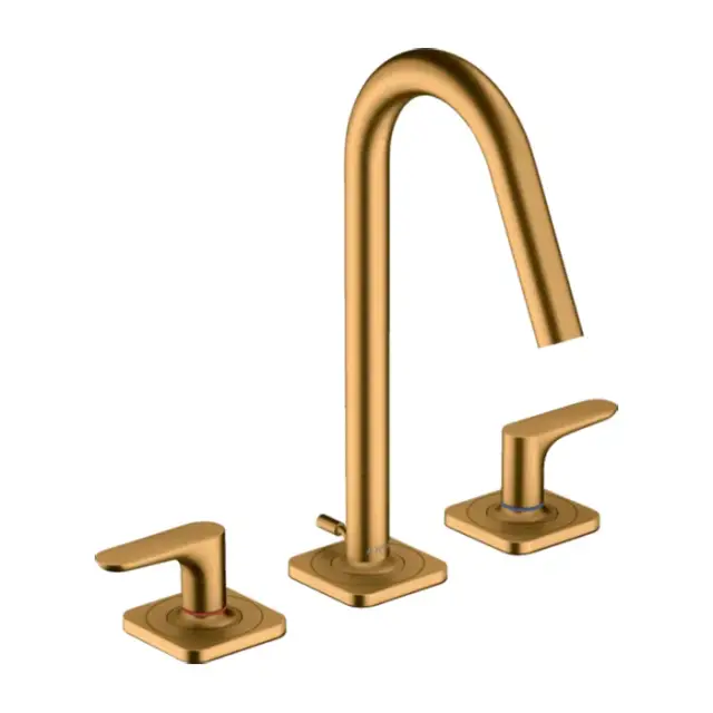 Axor Citterio M Смеситель для раковины на 3 отверстия с донным клапаном, цвет: шлифованное золото 34133250