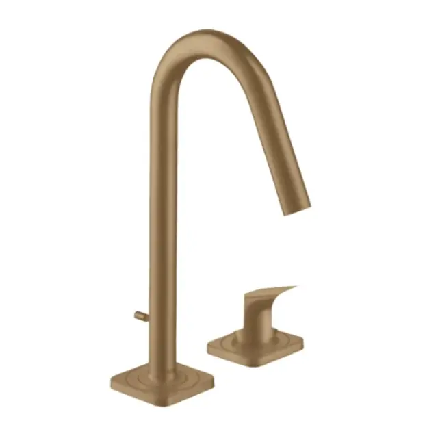 Axor Citterio M Смеситель для раковины высокий на 2 отверстия с дон. клап., цвет: шлифованная бронза 34132140