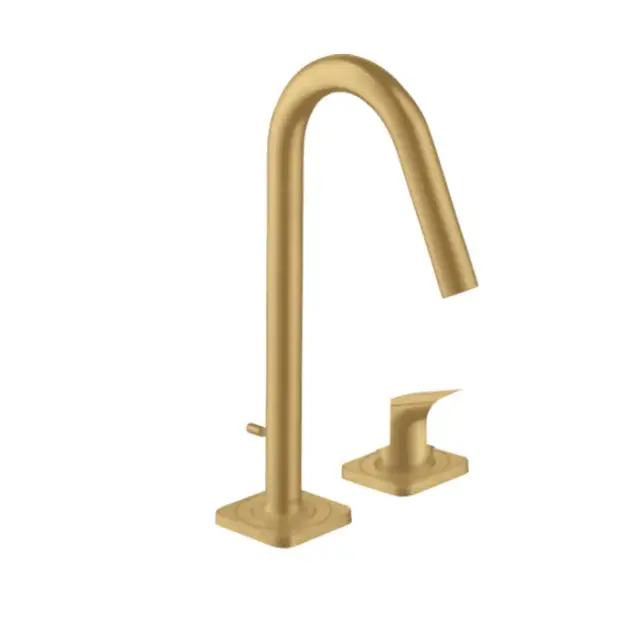 Axor Citterio M Смеситель для раковины высокий на 2 отверстия с дон. клап., цвет: шлифованное золото 34132250