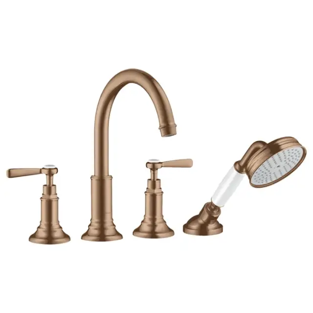 Axor Montreux Смеситель на борт ванны, с ручным душем, внешняя часть, цвет: шлиф. розовое золото 16554310