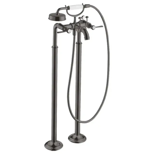 Axor Montreux Смеситель для ванны напольный с двумя рычаговыми рукоятками, цвет: шлиф. черный хром 16553340