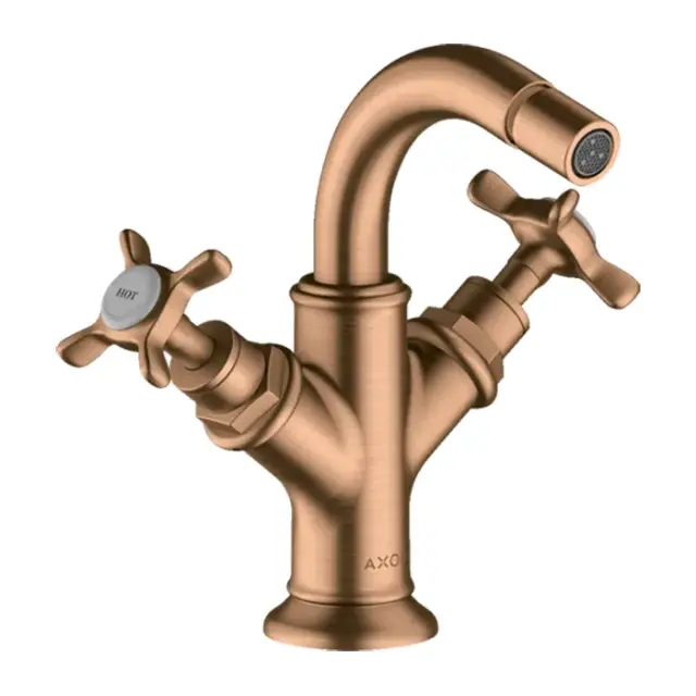 Axor Montreux Смеситель для биде двухвентильный на 1 отверстие с донным клапаном, цвет: бронза 16520140