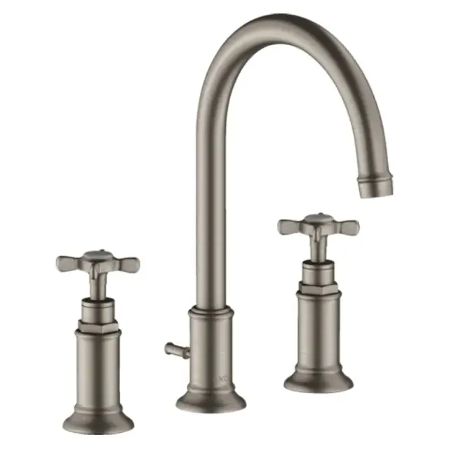 Axor Montreux Смеситель для раковины на 3 отверстие с донным клапаном, цвет: нержавеющая сталь 16513800