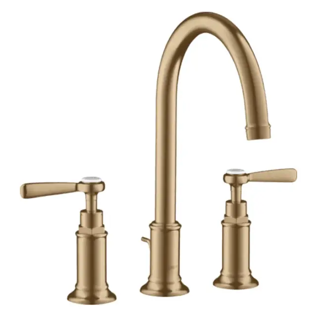 Axor Montreux Смеситель для раковины на 3 отверстие с донным клапаном, цвет: шлифованная бронза 16514140