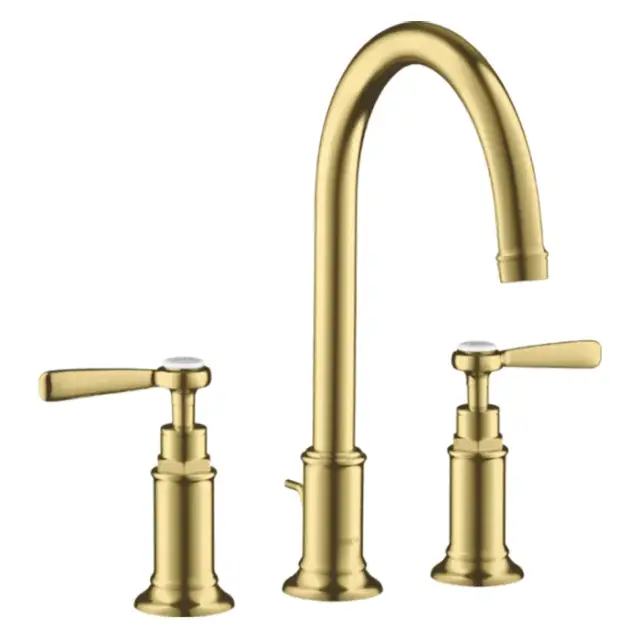 Axor Montreux Смеситель для раковины на 3 отверстие с донным клапаном, цвет: шлифованная латунь 16514950