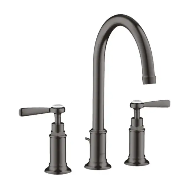 Axor Montreux Смеситель для раковины на 3 отверстие с донным клап., цвет: шлифованный черный хром 16514340