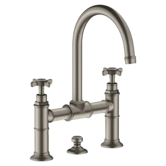 Axor Montreux Смеситель для раковины на 3 отверстие с донным клапаном, цвет: нержавеющая сталь 16510800