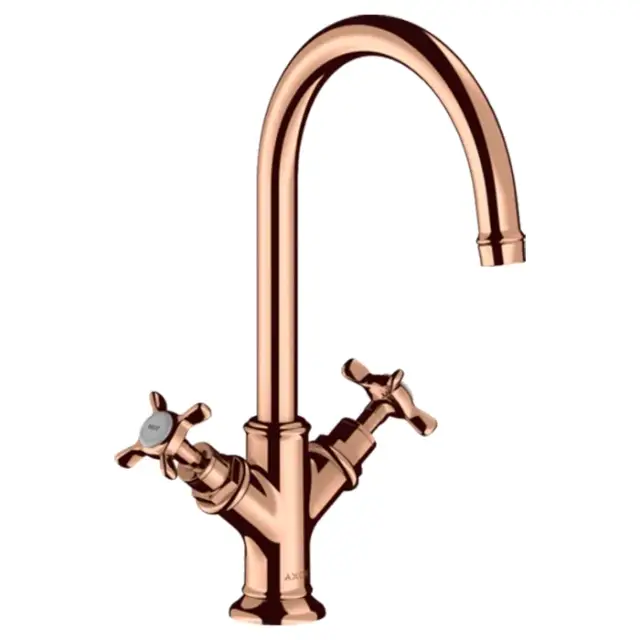 Axor Montreux Смеситель для раковины на 1 отверстие с дон. клап., цвет: полированное розовое золото 16506300