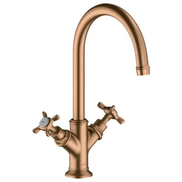 Axor Montreux Смеситель для раковины на 1 отверстие с донным клапаном, цвет: шлифованная бронза 16506140