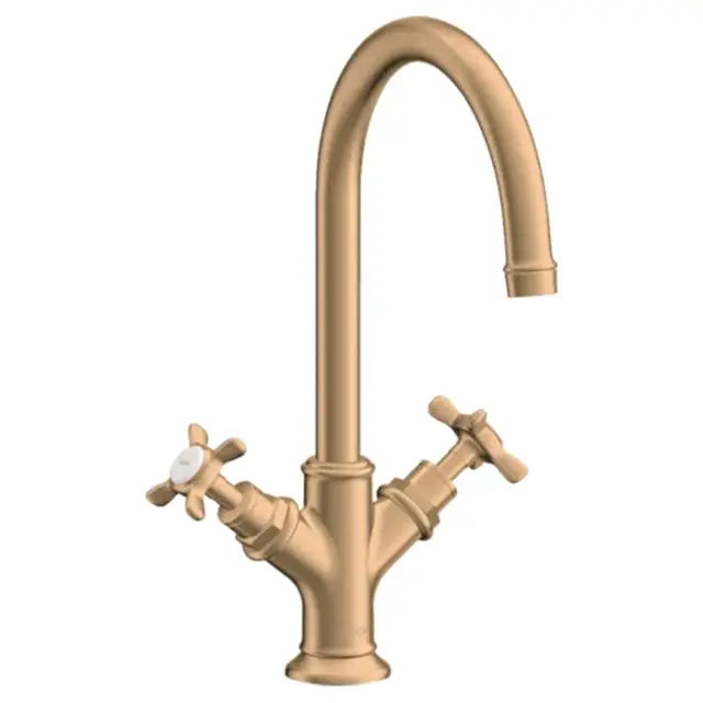 Axor Montreux Смеситель для раковины на 1 отверстие с донным клапаном, цвет: шлифованная бронза 16502140