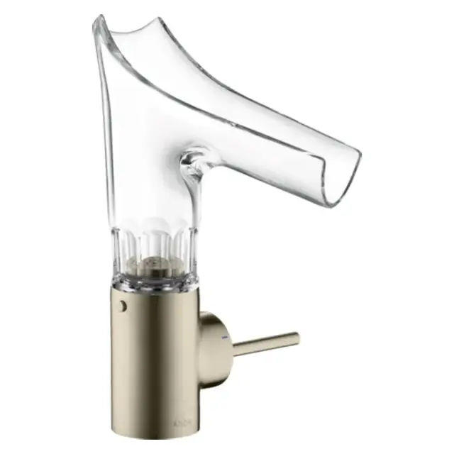 Axor Starck V Смеситель для раковины на 1 отверстие с донным клапаном, цвет: шлифованный никель 12123820