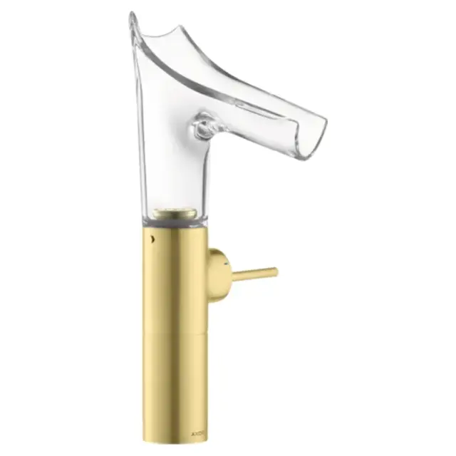 Axor Starck V Смеситель для раковины высокий на 1 отверстие с донным клап., цвет: шлифованная латунь 12114950