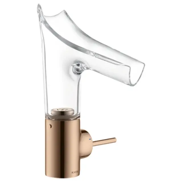 Axor Starck V Смеситель для раковины на 1 отверстие с дон. клап., цвет: полированное розовое золото 12112300