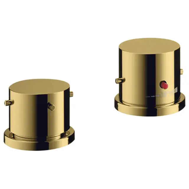 Axor Starck Термостат на борт ванны, с рукоятками zero, внешняя часть, цвет: полированное золото 10480990