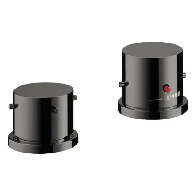 Axor Starck Термостат на борт ванны, с рукоятками zero, внешняя часть, цвет: полир. черный хром 10480330